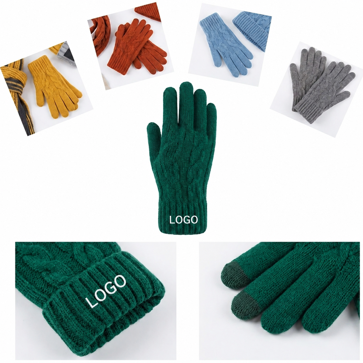 Insulated Knit Gloves with Mobile-Friendly Fingertips
