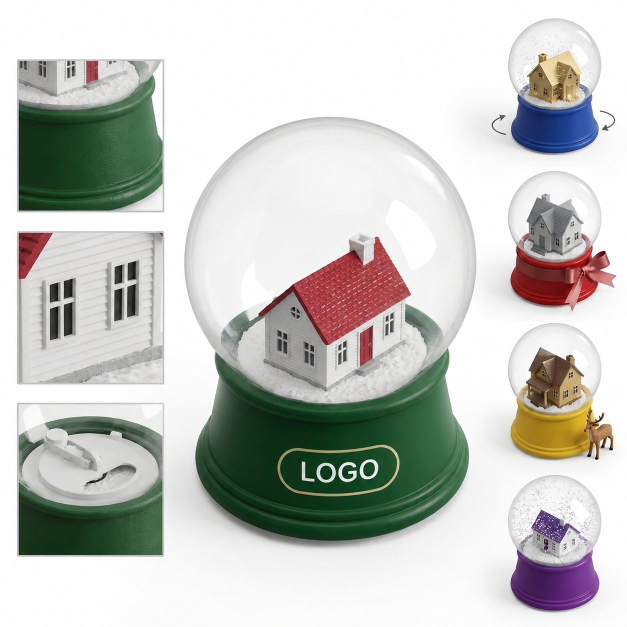 Illuminated Miniature House Resin Snow Globe