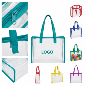 Transparent Stadium-Friendly Tote Bag with Reinforced Zipper