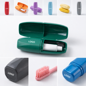 Geometric Portable Oral Care Kit with Faceted Storage Case