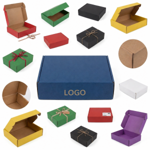 Large Corrugated Mailer Box with Colorful Exterior and Kraft Interior - 11" x 9" x 4"